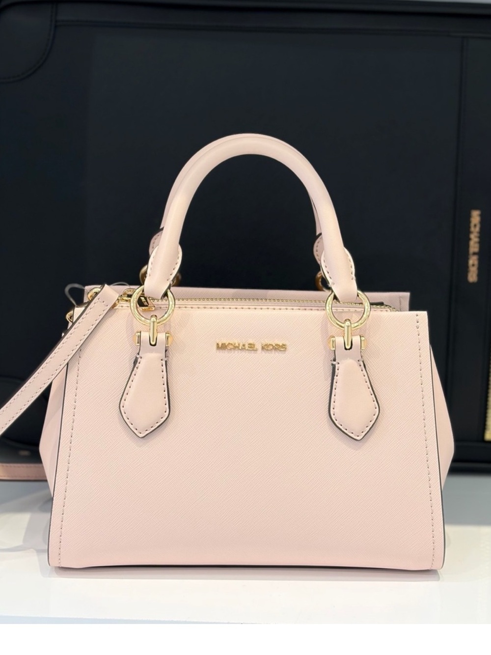 MICHAEL KORS Marilyn Small Pink Leather Satchel Crossbody Bag